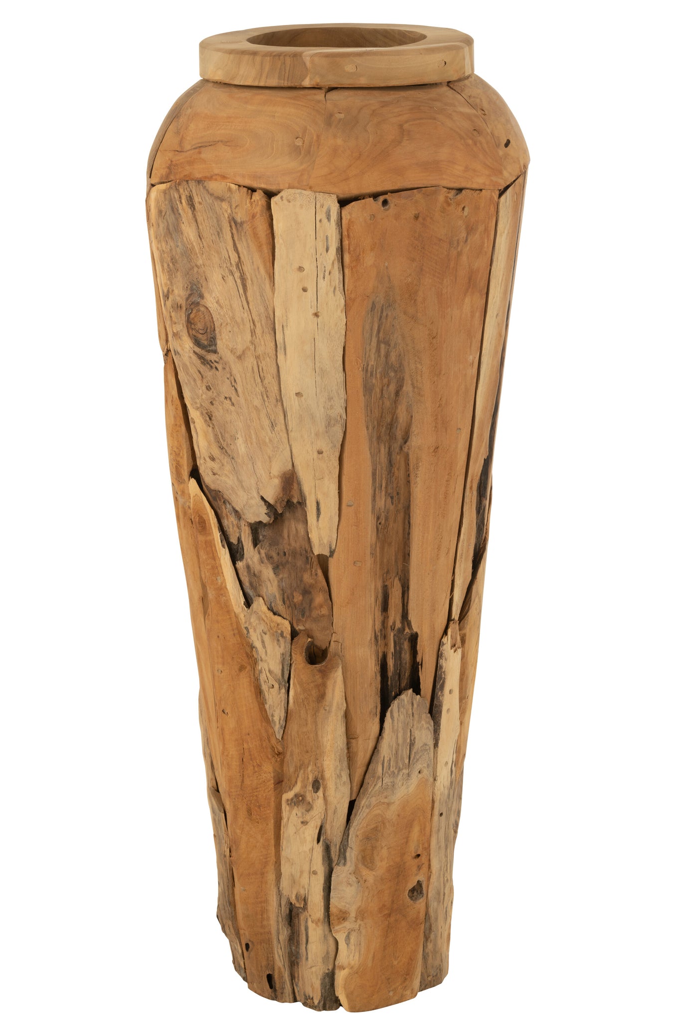 J-LINE VASE TEAKWOOD NATURAL LARGE - Tuincentrum Lopik
