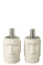 J-LINE VUURKORF MOAI CEMENT GRIJS SET VAN 2 - Tuincentrum Lopik