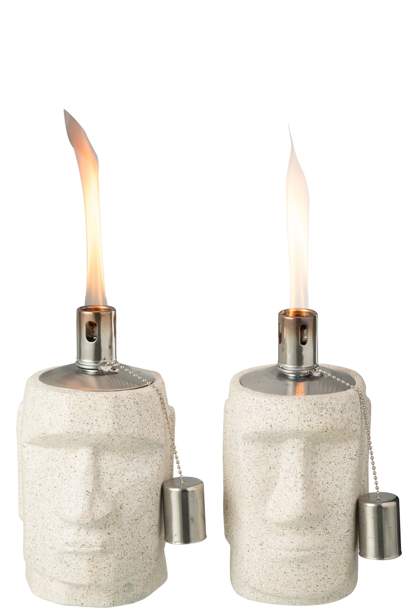 J-LINE VUURKORF MOAI CEMENT GRIJS SET VAN 2 - Tuincentrum Lopik