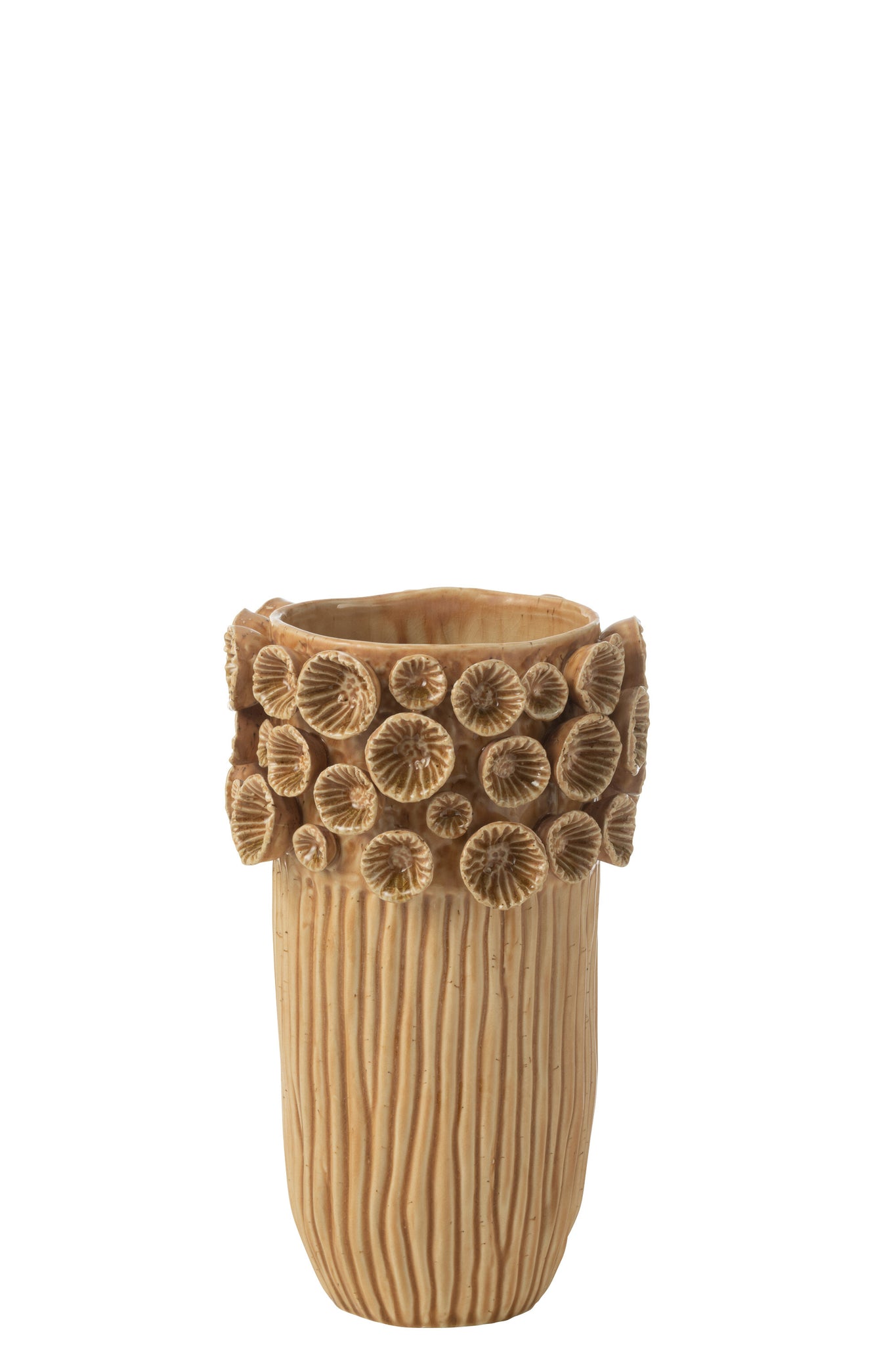 J-LINE VASE CORAL HIGH CLAY OCHRE SMALL