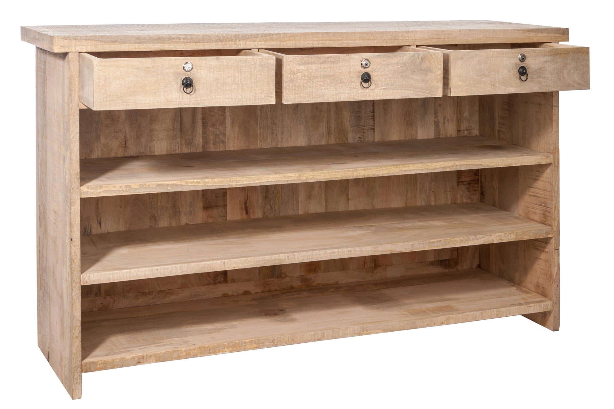 J-LINE BAR 3 DRAWERS+3 SHELVES WOOD NATURAL - Tuincentrum Lopik