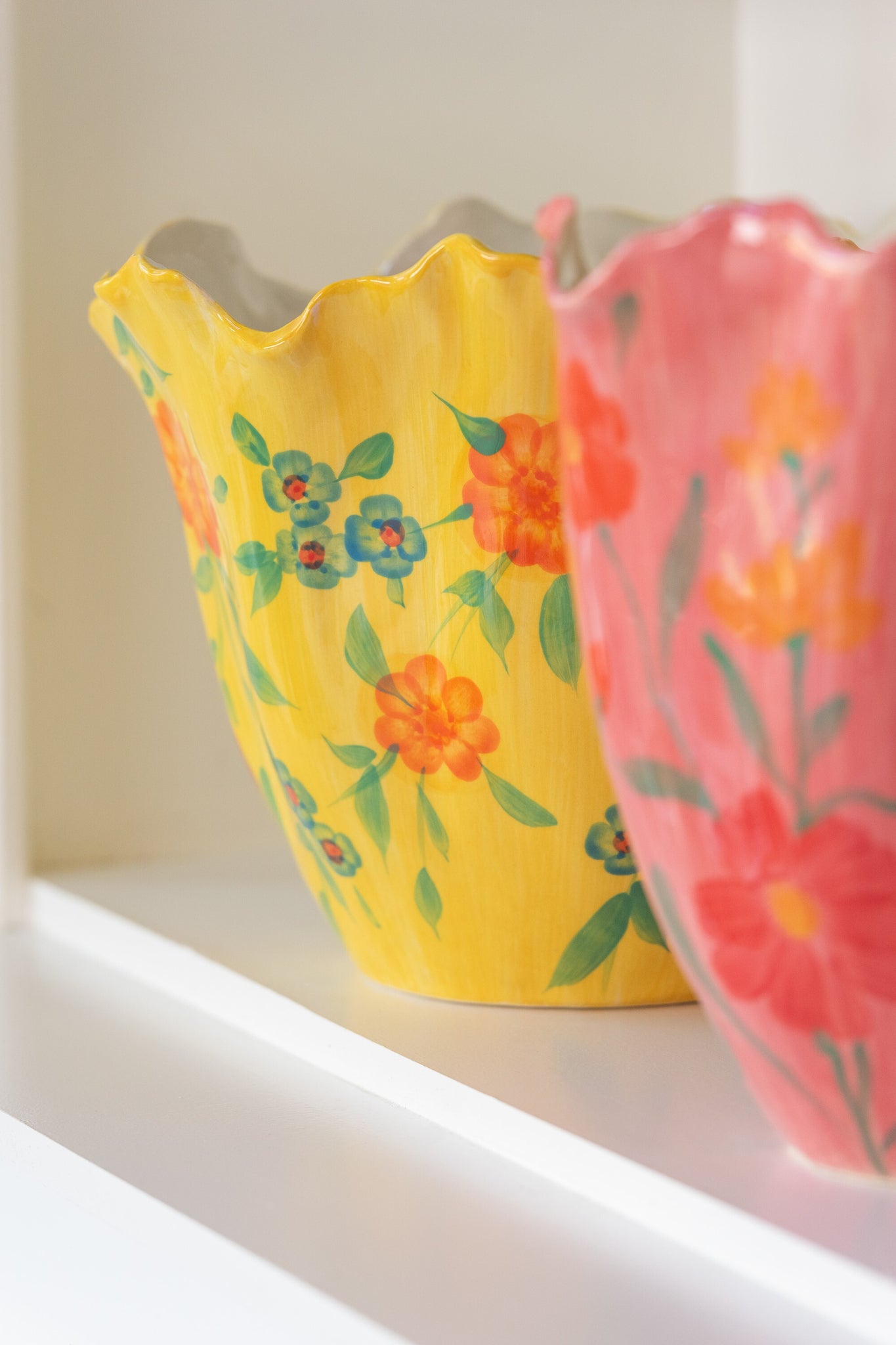 J-LINE VASE ALEGRIA FLOWERS WIDE CLAY MIX