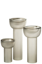 J-LINE VASE/CANDLEHOLDER YARA GLASS GREIGE LARGE