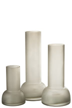 J-LINE VASE/CANDLEHOLDER YARA GLASS GREIGE LARGE