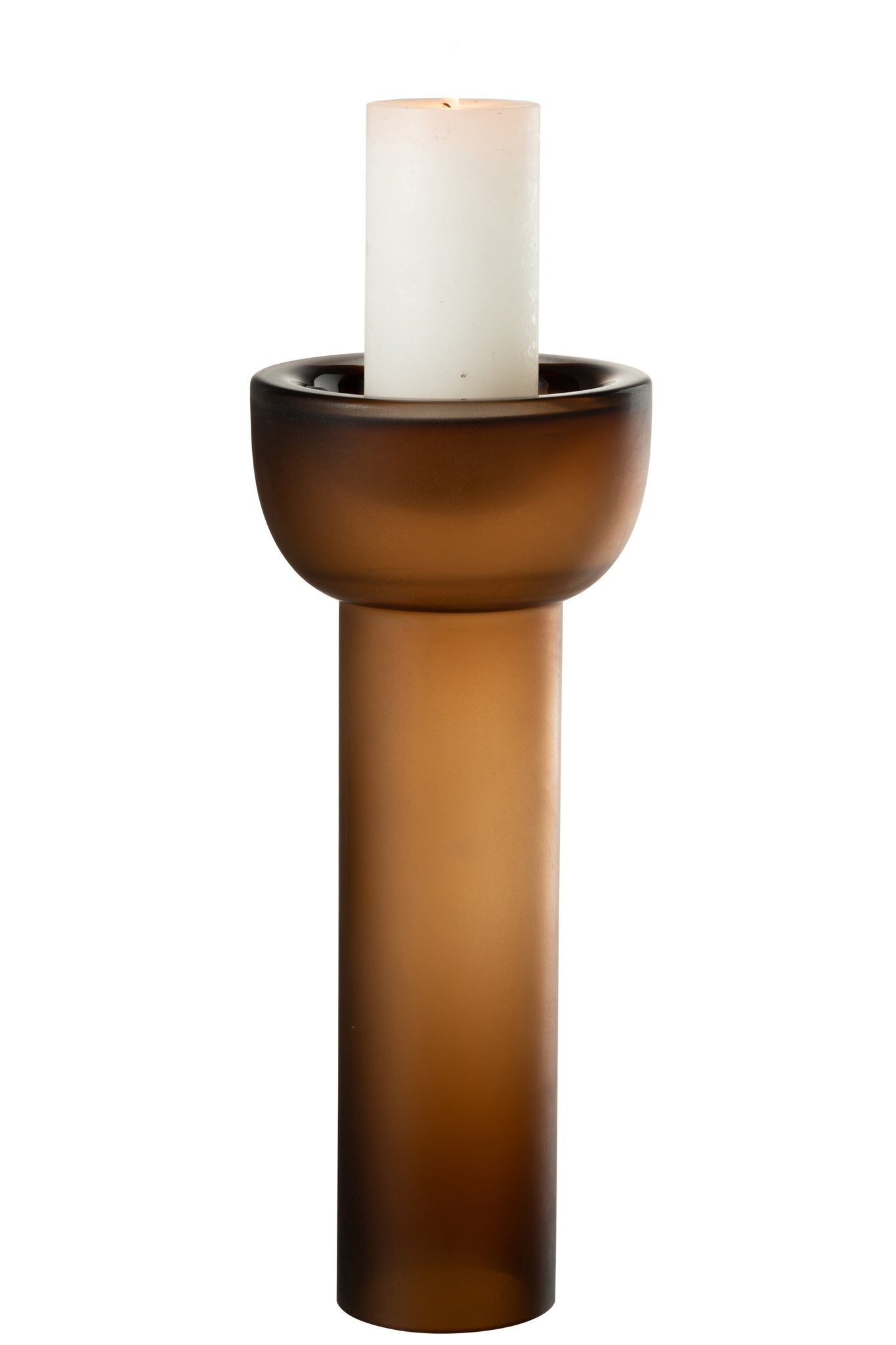 J-LINE VASE/CANDLEHOLDER YOKO GLAS BRUIN LARGE - Tuincentrum Lopik