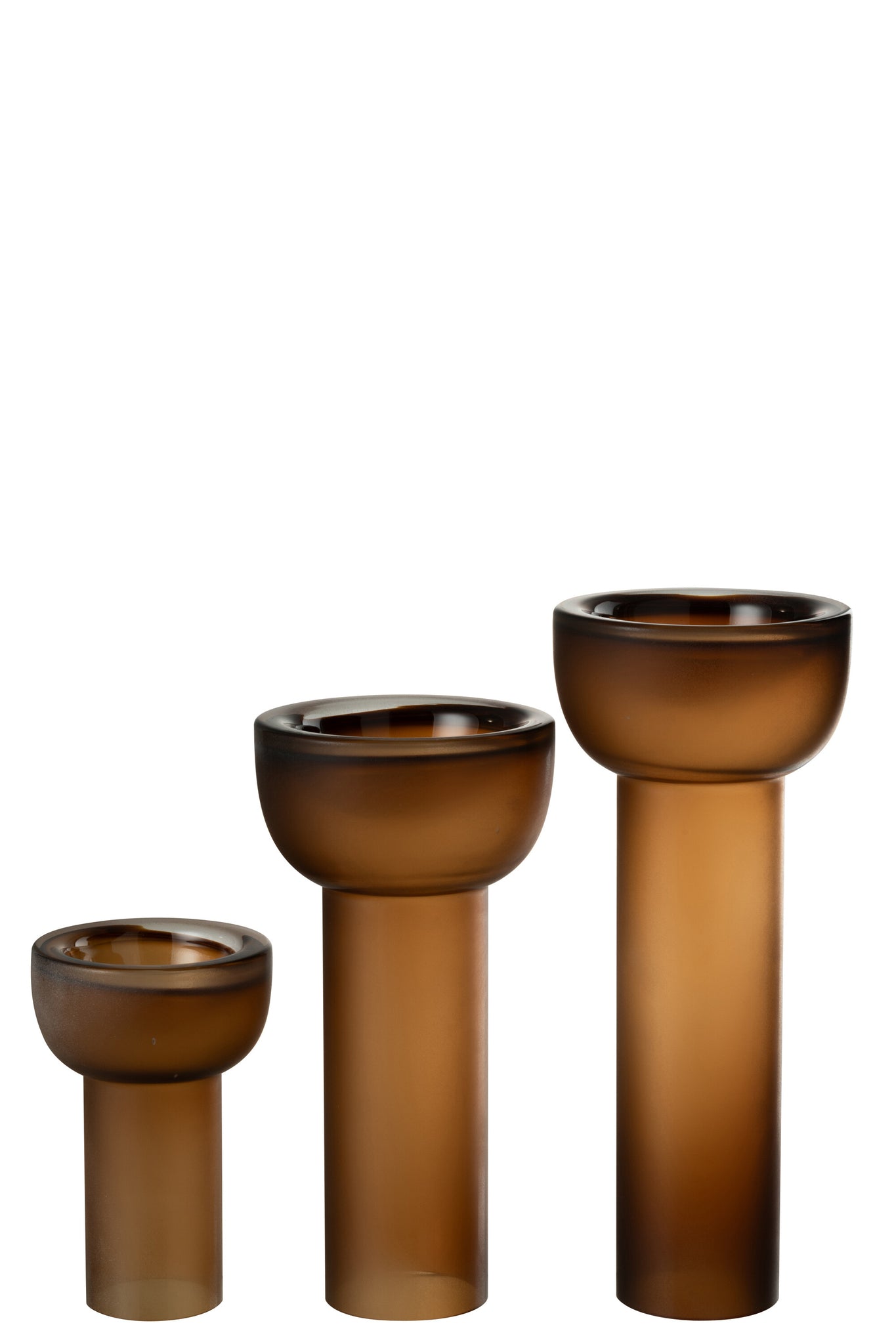 J-LINE VASE/CANDLEHOLDER YOKO GLAS BRUIN LARGE - Tuincentrum Lopik
