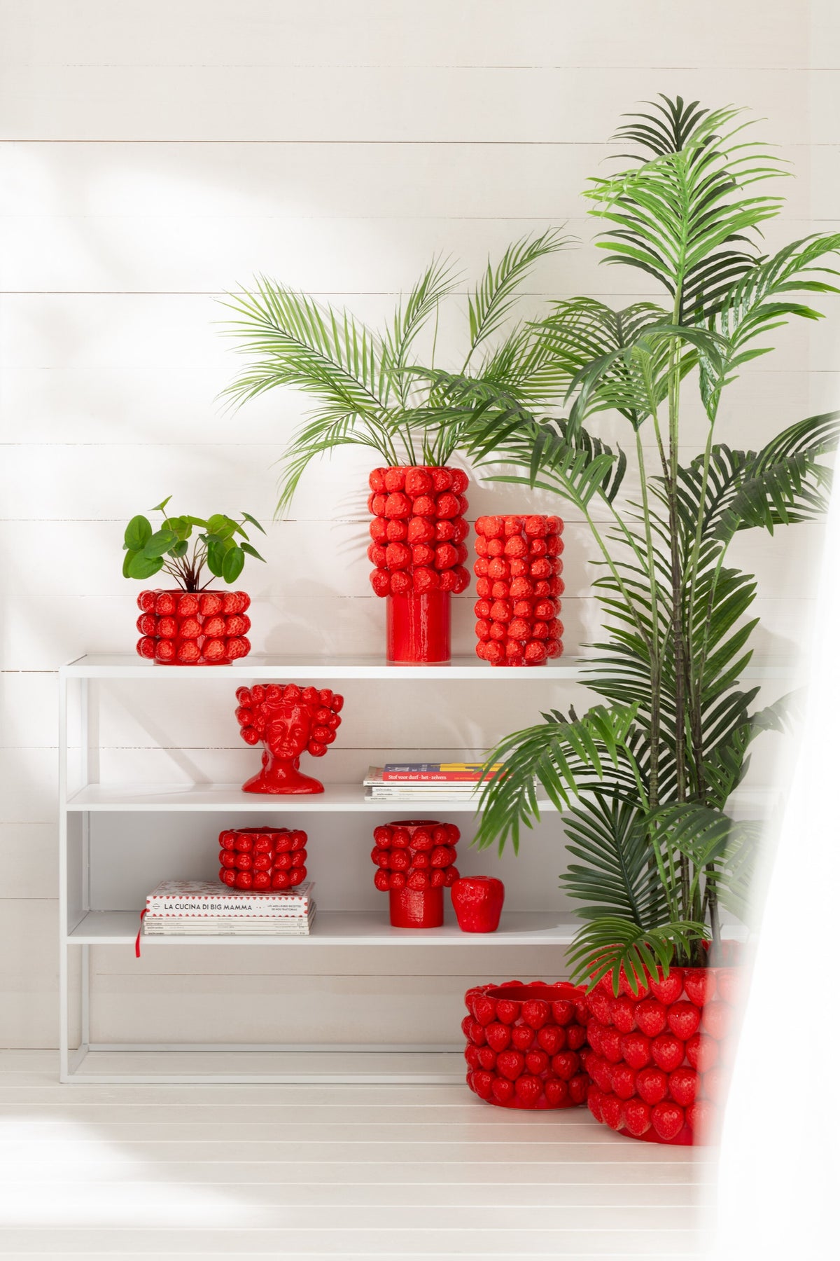 J-LINE BLOEMPOT STRAWBERRIES – KERAMIEK ROOD SMALL - Tuincentrum Lopik