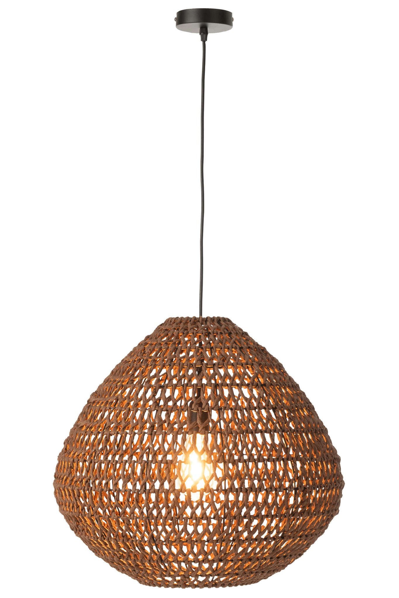 J-LINE PLAFONDLAMP GEVLOCHTEN METAAL DONKER/NATUREL - Tuincentrum Lopik