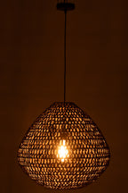 J-LINE PLAFONDLAMP GEVLOCHTEN METAAL DONKER/NATUREL - Tuincentrum Lopik