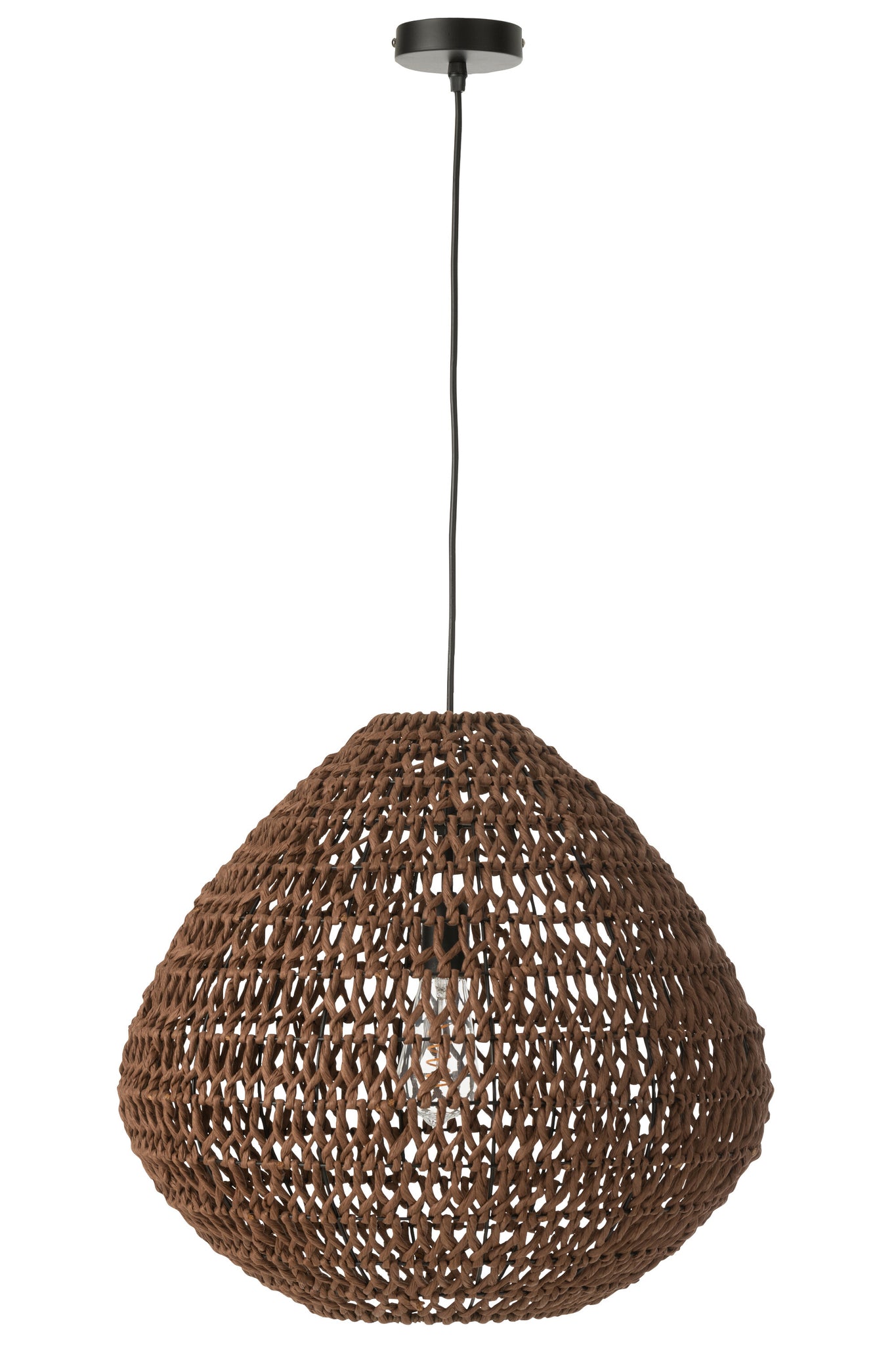 J-LINE PLAFONDLAMP GEVLOCHTEN METAAL DONKER/NATUREL - Tuincentrum Lopik