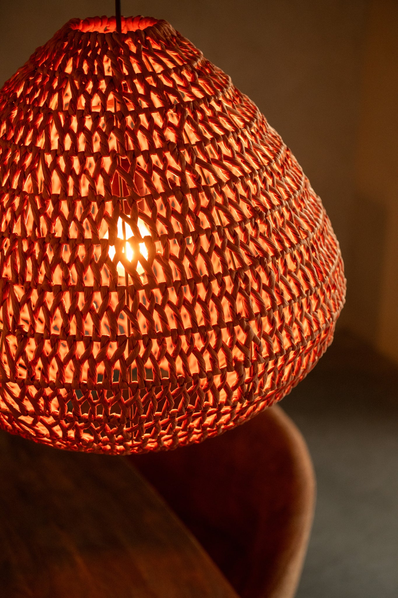 J-LINE PLAFONDLAMP GEVLOCHTEN METAAL ORANJE/ROEST