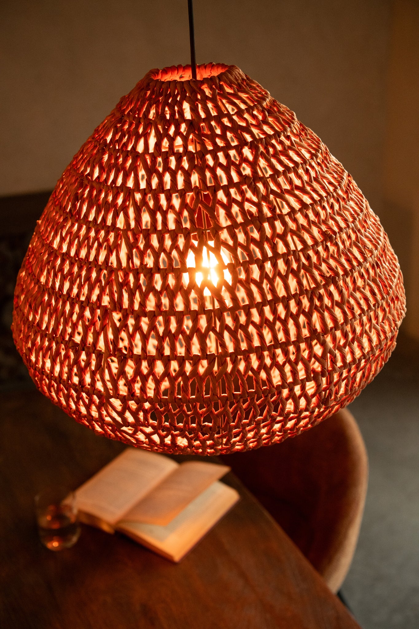 J-LINE PLAFONDLAMP GEVLOCHTEN METAAL ORANJE/ROEST