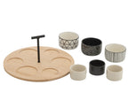 Tapas Service 6 Sets+Bamboo Tray Windowbox Black/White - Tuincentrum Lopik