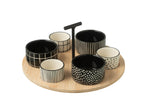 Tapas Service 6 Sets+Bamboo Tray Windowbox Black/White - Tuincentrum Lopik