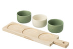 J-LINE TAPAS SERVICE 3 SETS + HOUTEN DIENBLAD RAAMDOOS GROEN/WIT - Tuincentrum Lopik