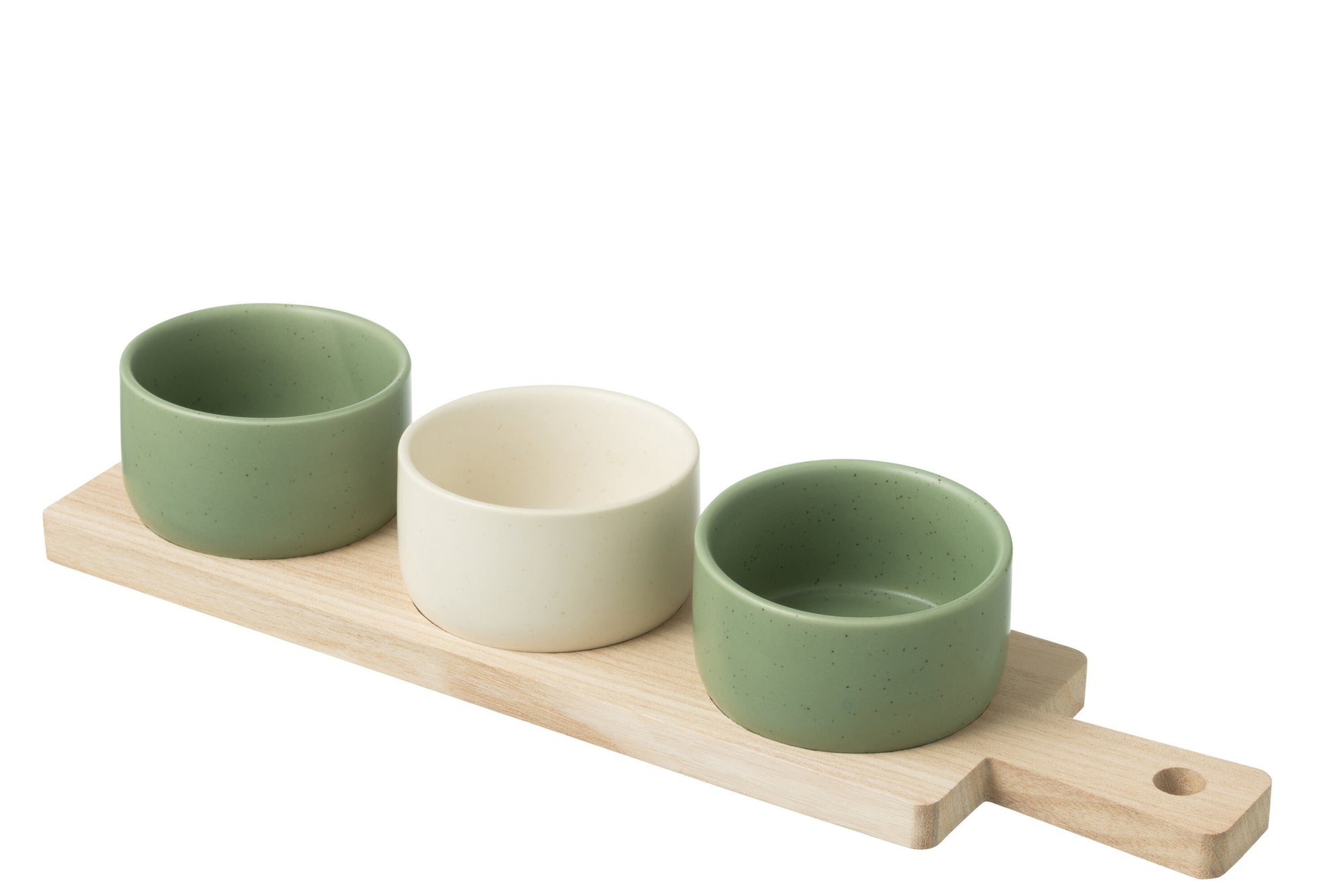 J-LINE TAPAS SERVICE 3 SETS + HOUTEN DIENBLAD RAAMDOOS GROEN/WIT - Tuincentrum Lopik