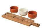 Tapas Service 3 Sets + Houten dienblad Raamdoos Oranje/Wit - Tuincentrum Lopik