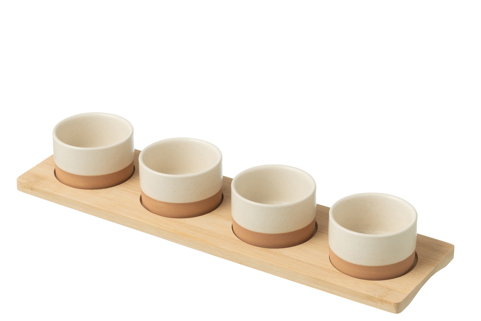 Tapas Service 4 Sets+Bamboo Tray Windowbox White/Natural - Tuincentrum Lopik