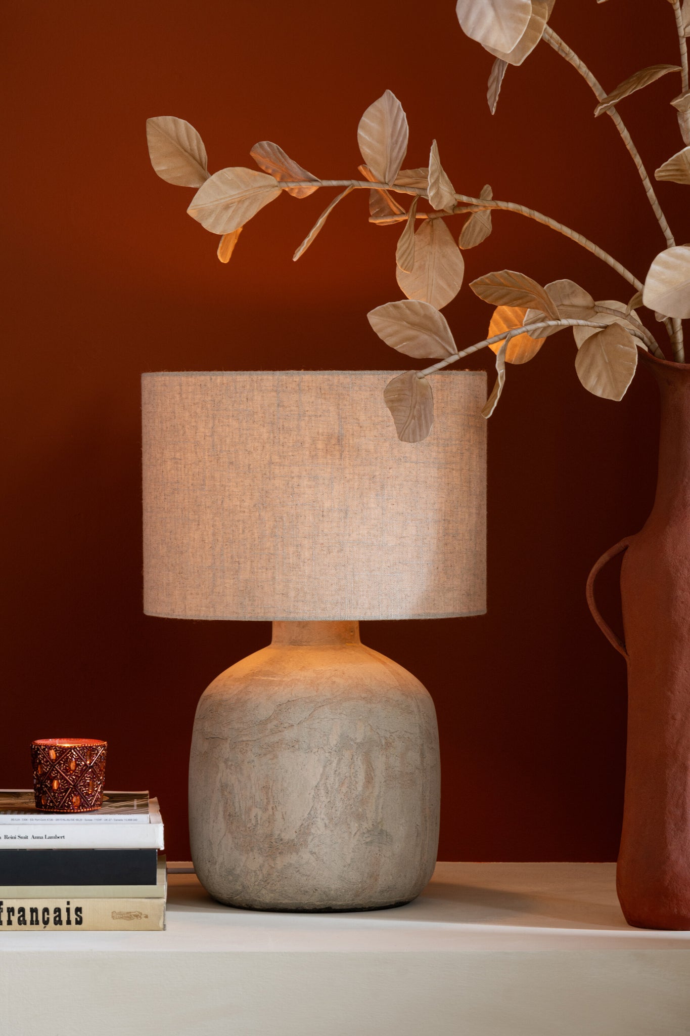 J-LINE TAFELLAMP MIA TERRACOTTA BEIGE KLEIN - Tuincentrum Lopik