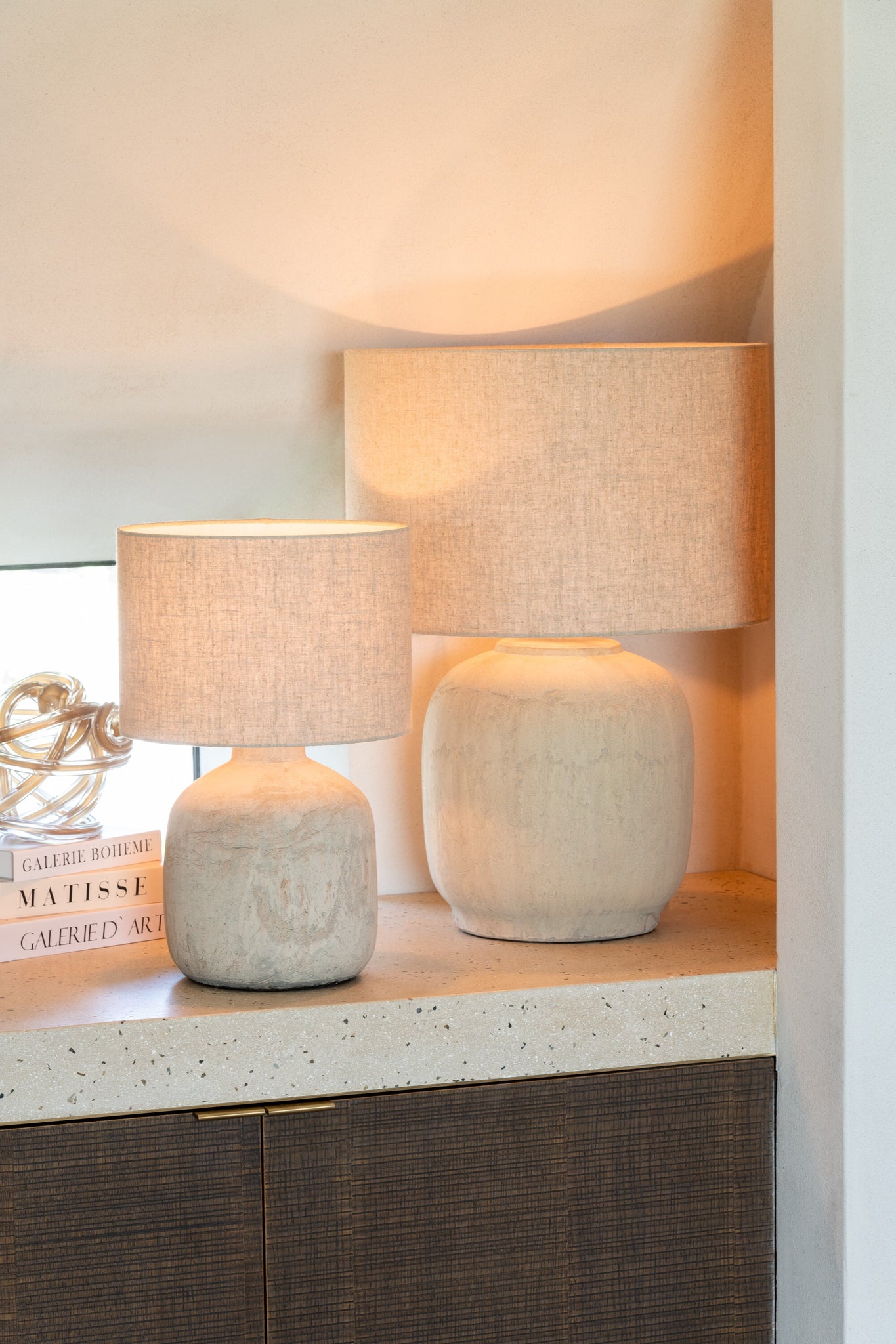J-LINE TAFELLAMP MIA TERRACOTTA BEIGE KLEIN - Tuincentrum Lopik