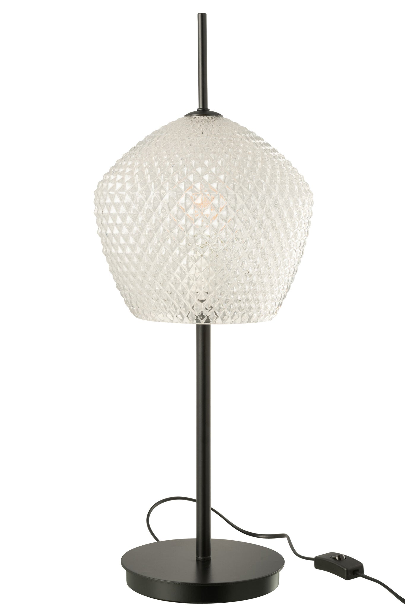 J-LINE TAFELLAMP GLAS/METAAL WIT - Ø23 X H60 CM - Tuincentrum Lopik