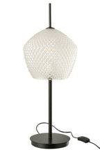 J-LINE TAFELLAMP GLAS/METAAL WIT - Ø23 X H60 CM - Tuincentrum Lopik