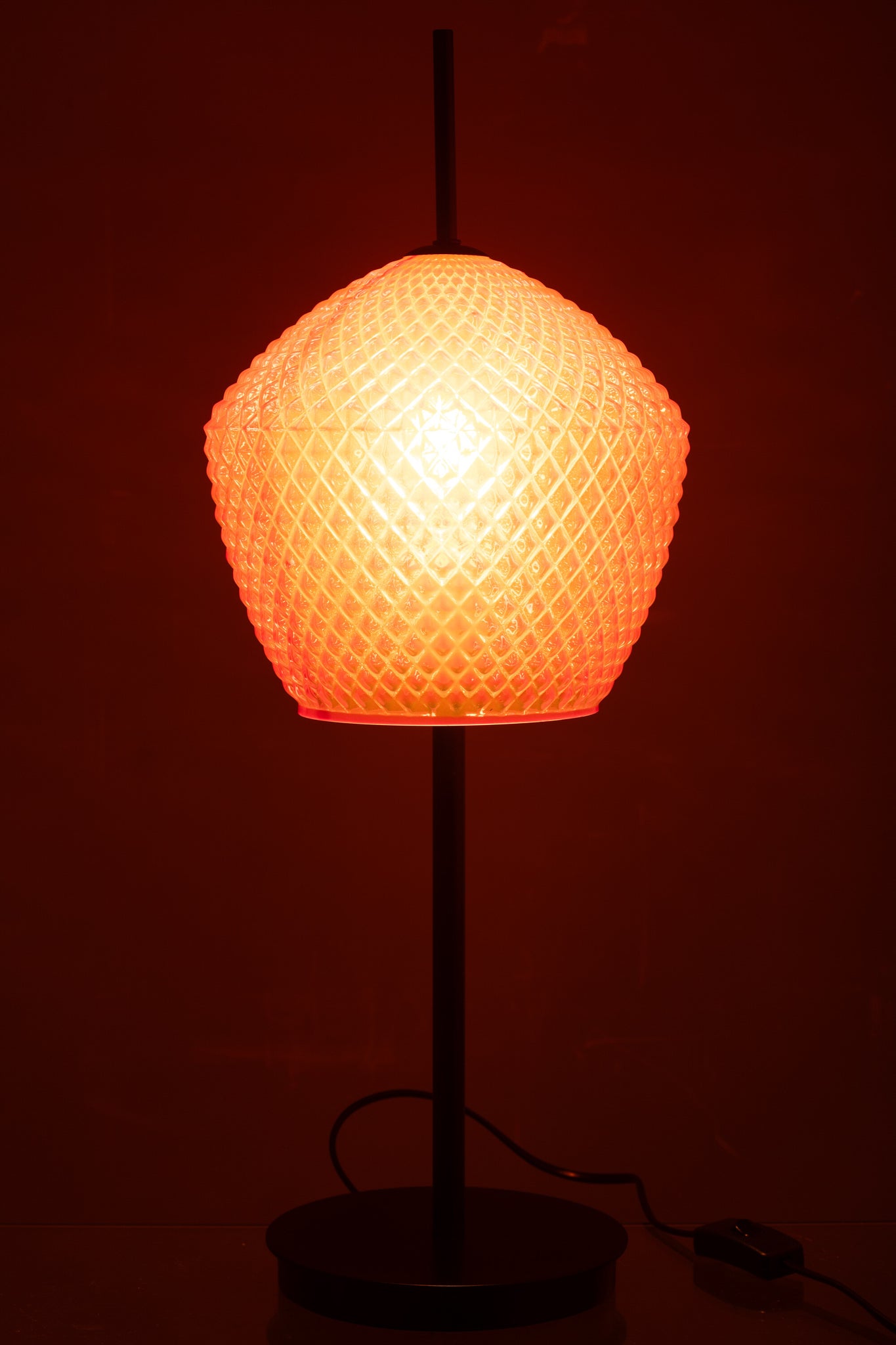 J-LINE TAFELLAMP GLAS METAAL ROOD - Tuincentrum Lopik