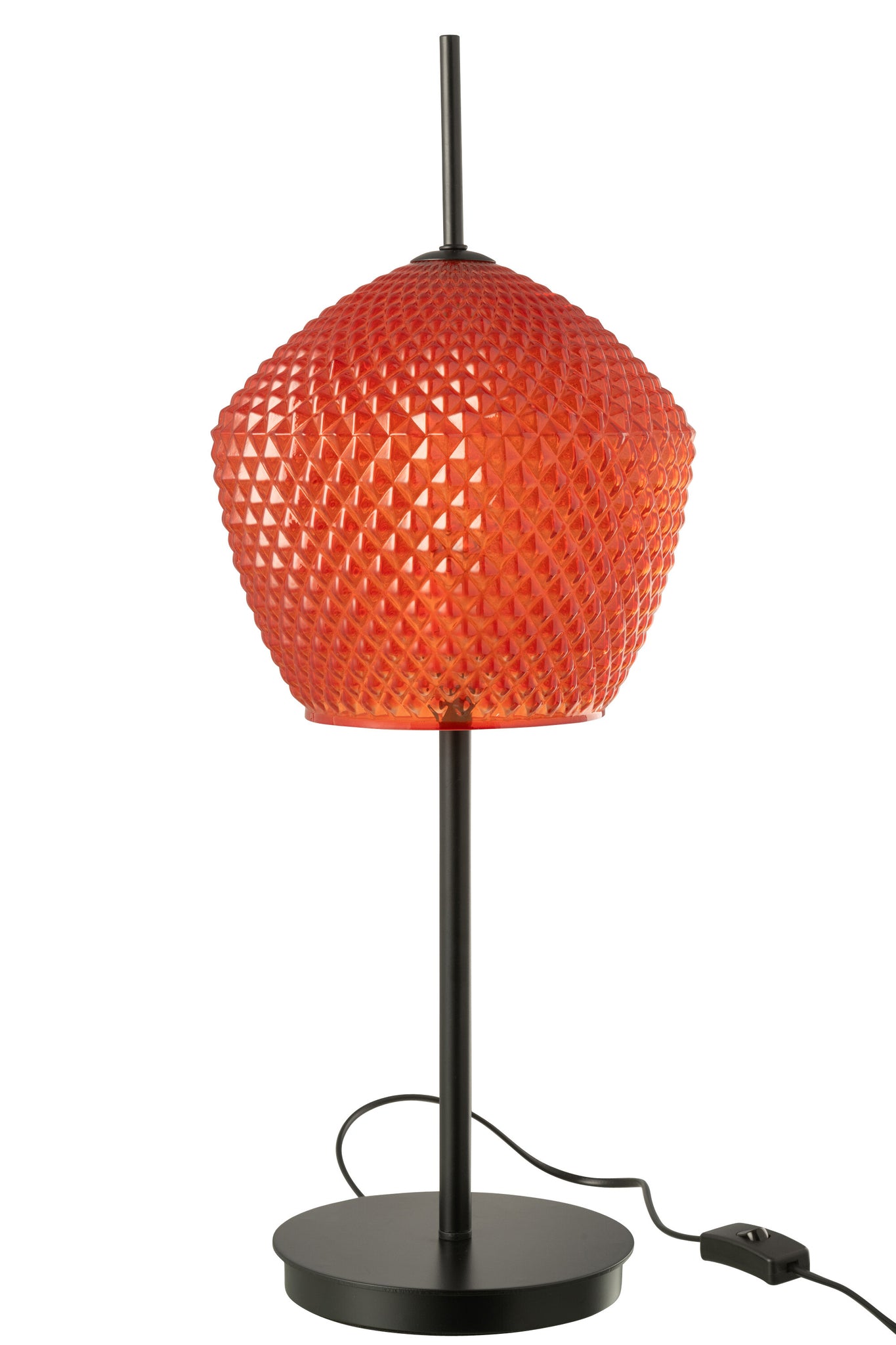 J-LINE TAFELLAMP GLAS METAAL ROOD - Tuincentrum Lopik
