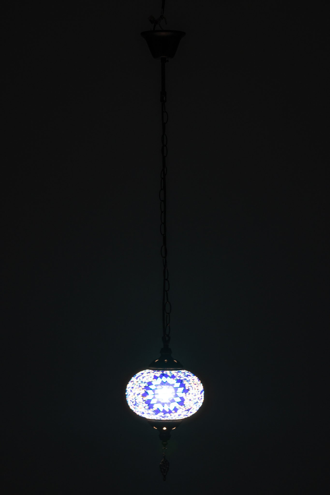 J-LINE HANGLAMP MOZAÏEK GLAS/METAAL BLAUW KLEIN - Tuincentrum Lopik