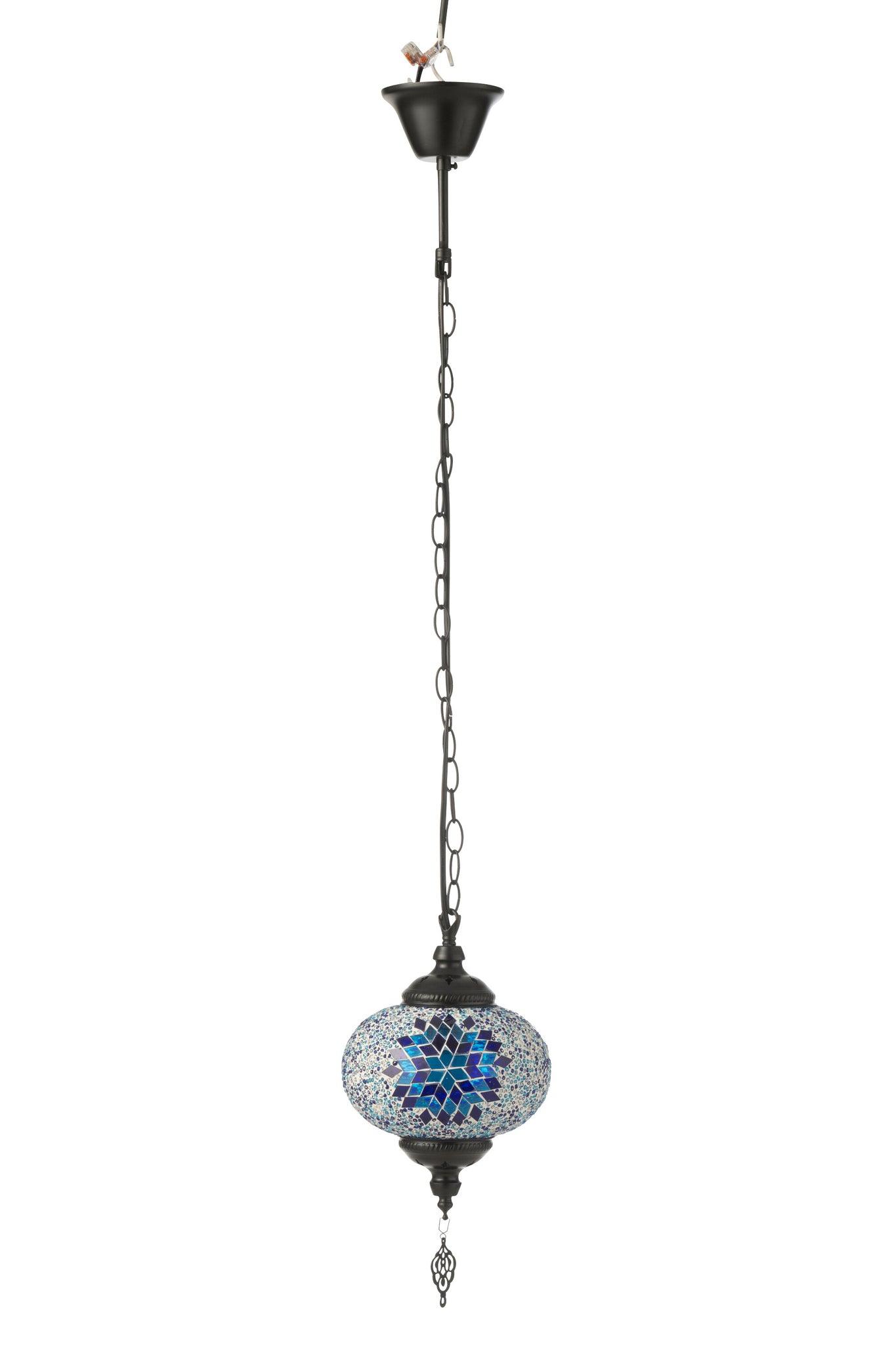 J-LINE HANGLAMP MOZAÏEK GLAS/METAAL BLAUW KLEIN - Tuincentrum Lopik