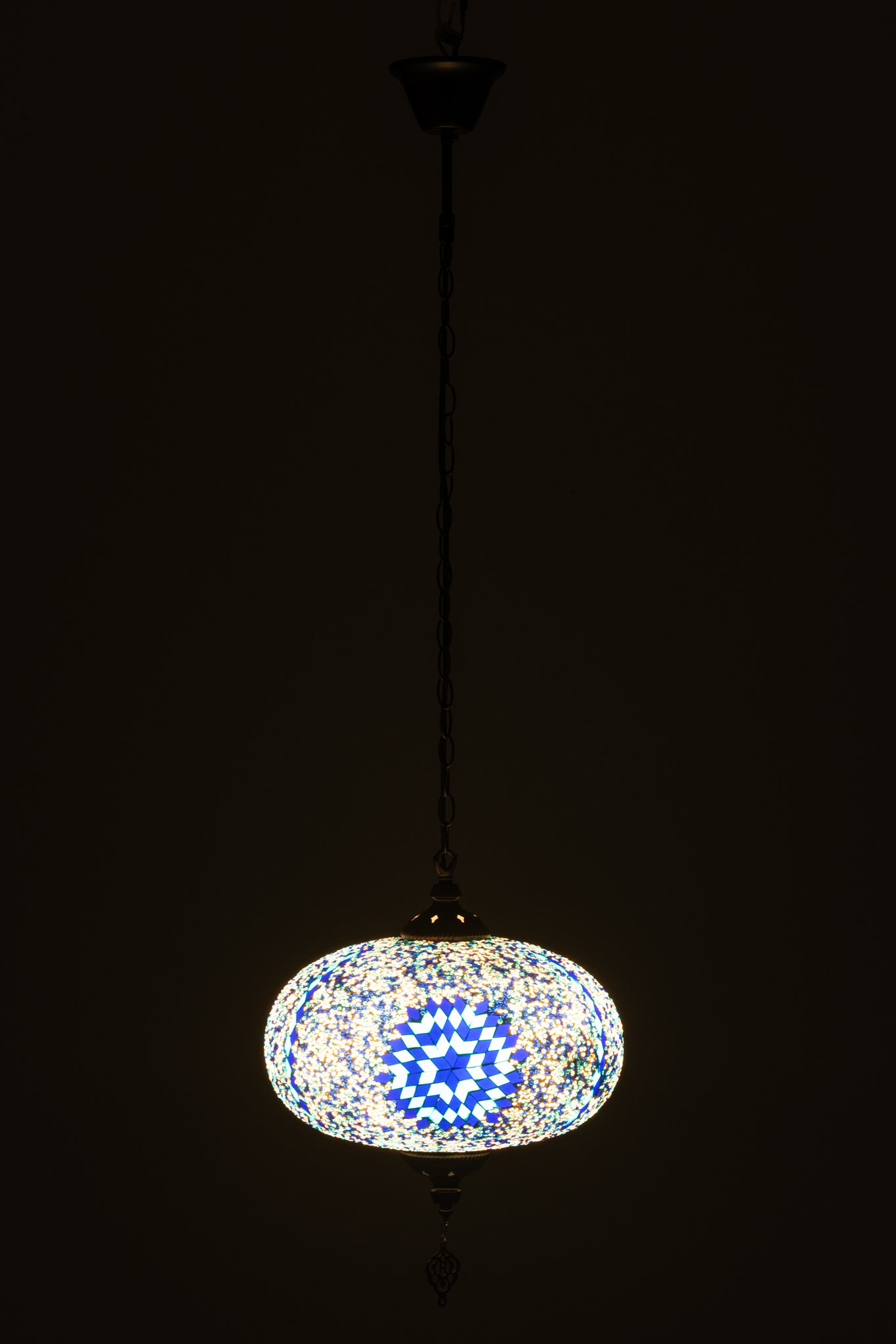 J-LINE HANGLAMP MOZAÏEKGLAS/METAAL BLAUW GROOT - Tuincentrum Lopik