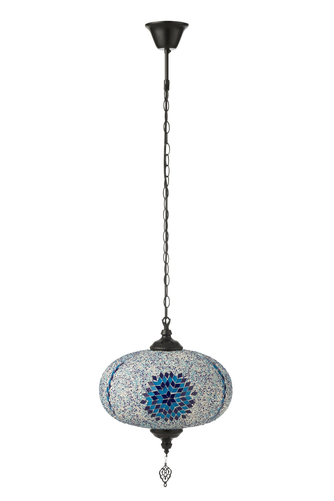 J-LINE HANGLAMP MOZAÏEKGLAS/METAAL BLAUW GROOT - Tuincentrum Lopik