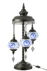 J-LINE TAFELLAMP MOZAÏEK 3 LAMPEN GLAS/METAAL BLAUW - Tuincentrum Lopik