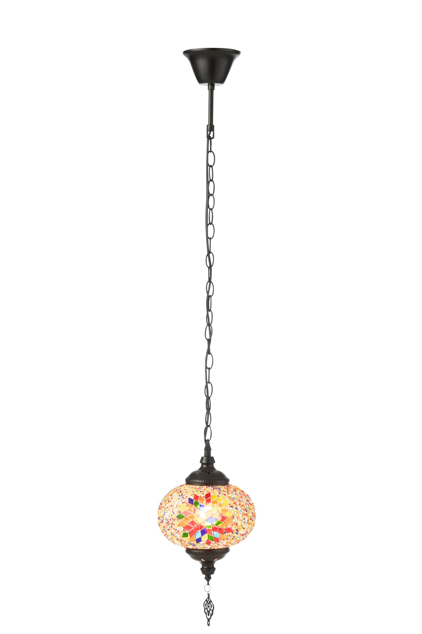 J-LINE HANGLAMP MOZAÏEK GLAS/METAAL ORANJE KLEIN - Tuincentrum Lopik
