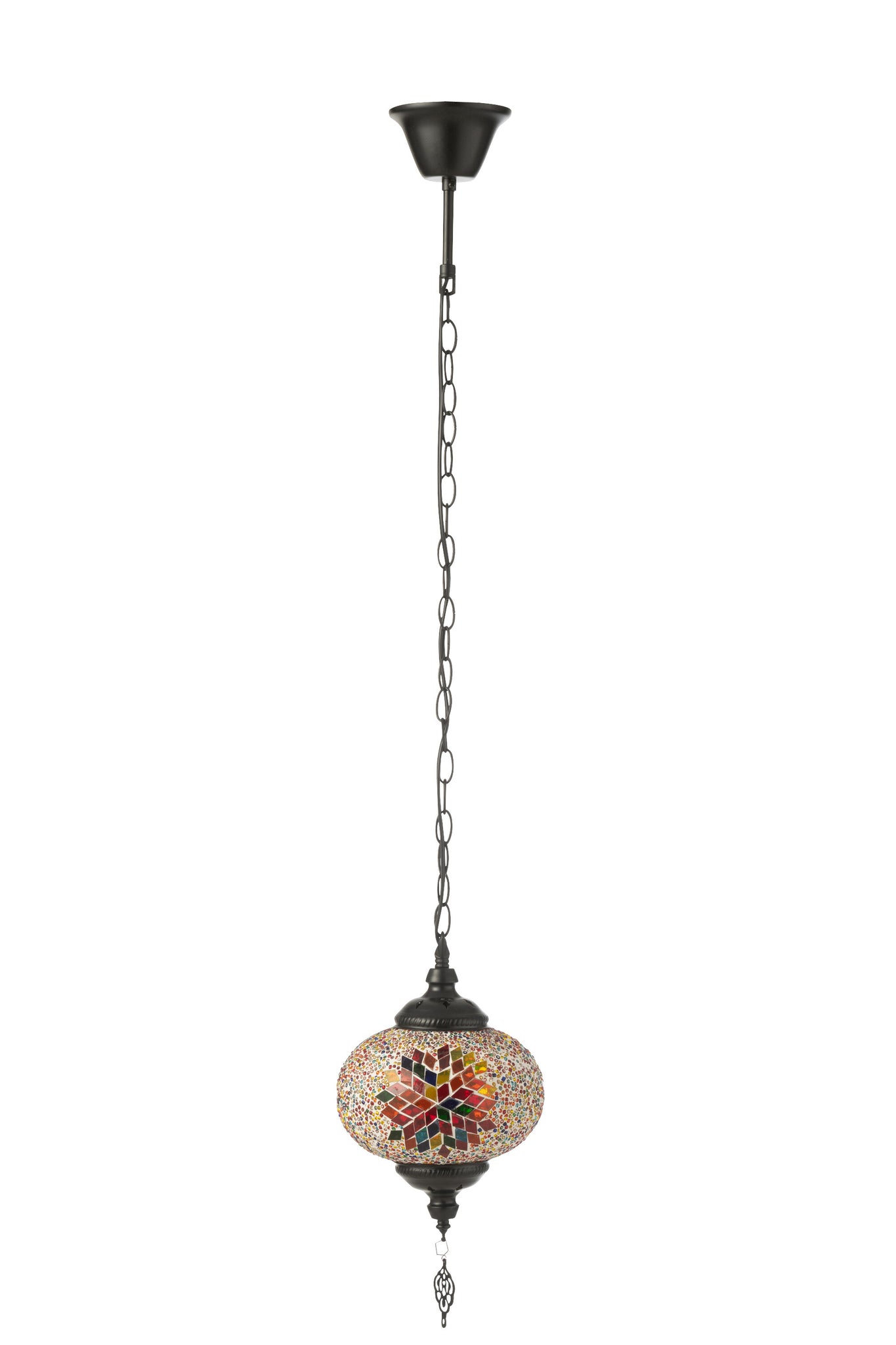 J-LINE HANGLAMP MOZAÏEK GLAS/METAAL ORANJE KLEIN - Tuincentrum Lopik