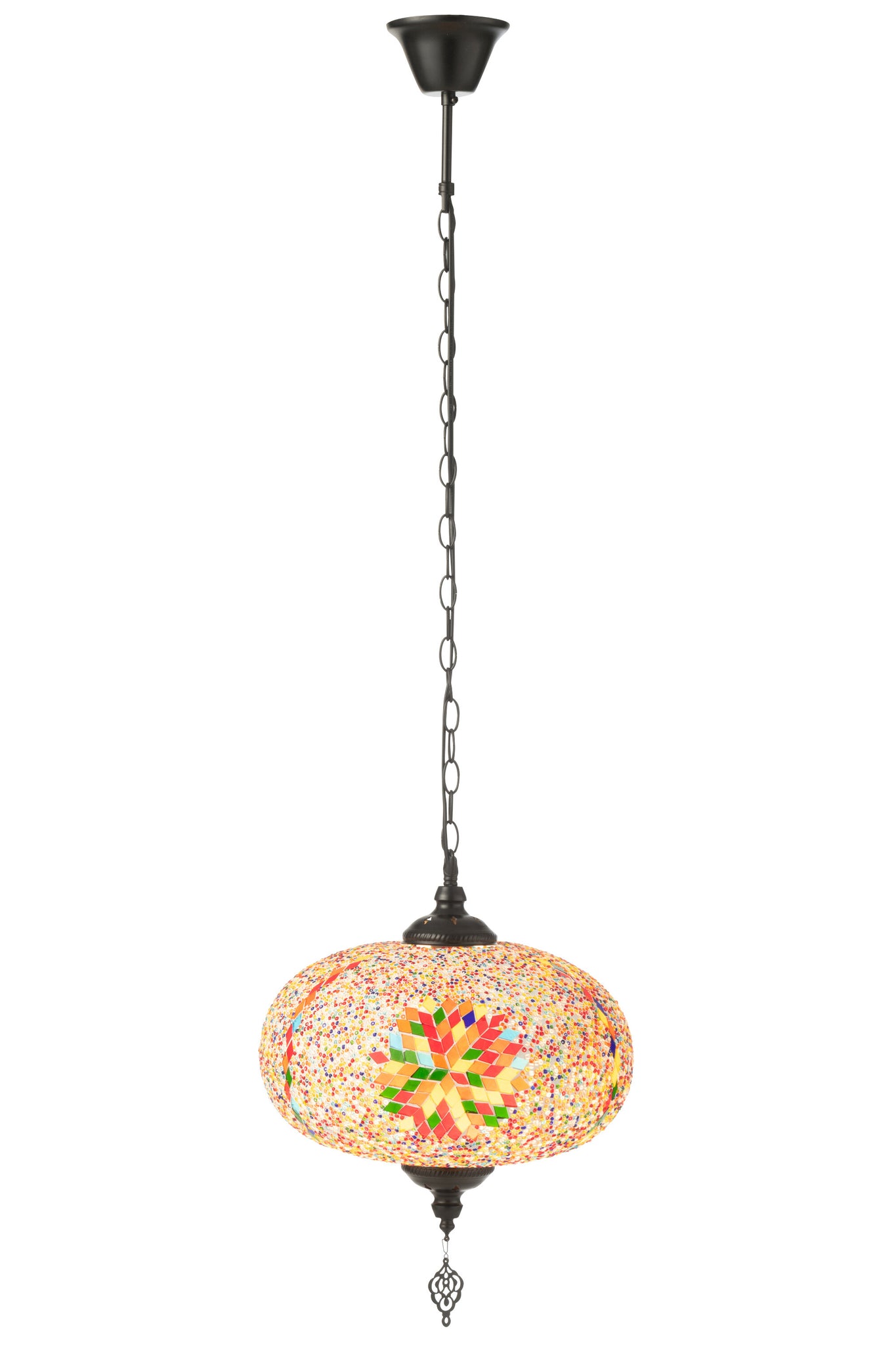 J-LINE HANGLAMP MOZAÏEK GLAS/METAAL ORANJE GROOT - Tuincentrum Lopik