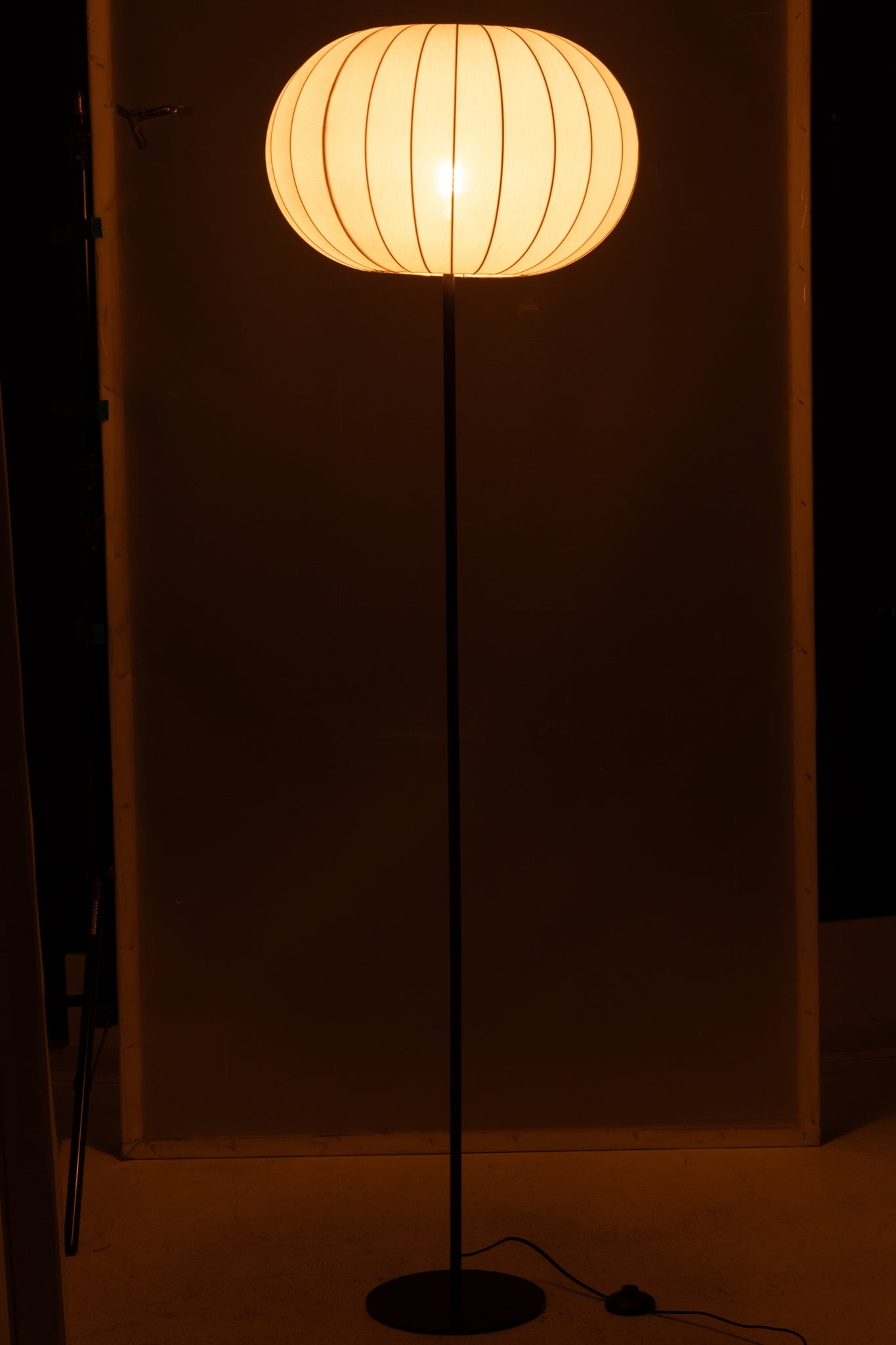 J-LINE VLOERLAMP LANTERN METAAL/TEXTIEL WIT GROOT - Tuincentrum Lopik