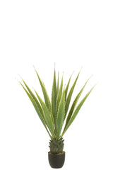 J-LINE AGAVE OFF-WHITE EDGE POT ARTIFICIAL GREEN