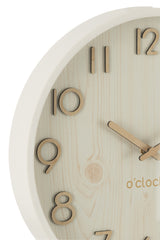 J-LINE WANDKLOK PLYWOOD/MDF WIT SMALL - Tuincentrum Lopik