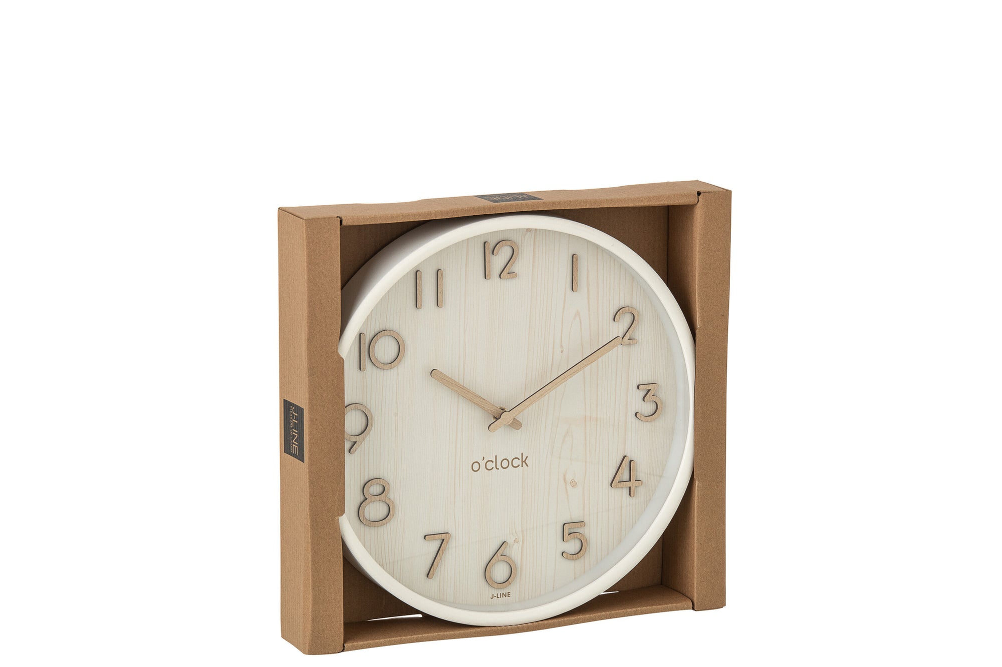 J-LINE WANDKLOK PLYWOOD/MDF WIT SMALL - Tuincentrum Lopik