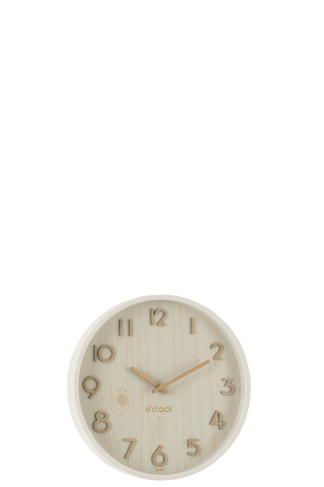 J-LINE WANDKLOK PLYWOOD/MDF WIT SMALL - Tuincentrum Lopik