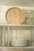 J-LINE WANDKLOK PLYWOOD/MDF NATUREL SMALL