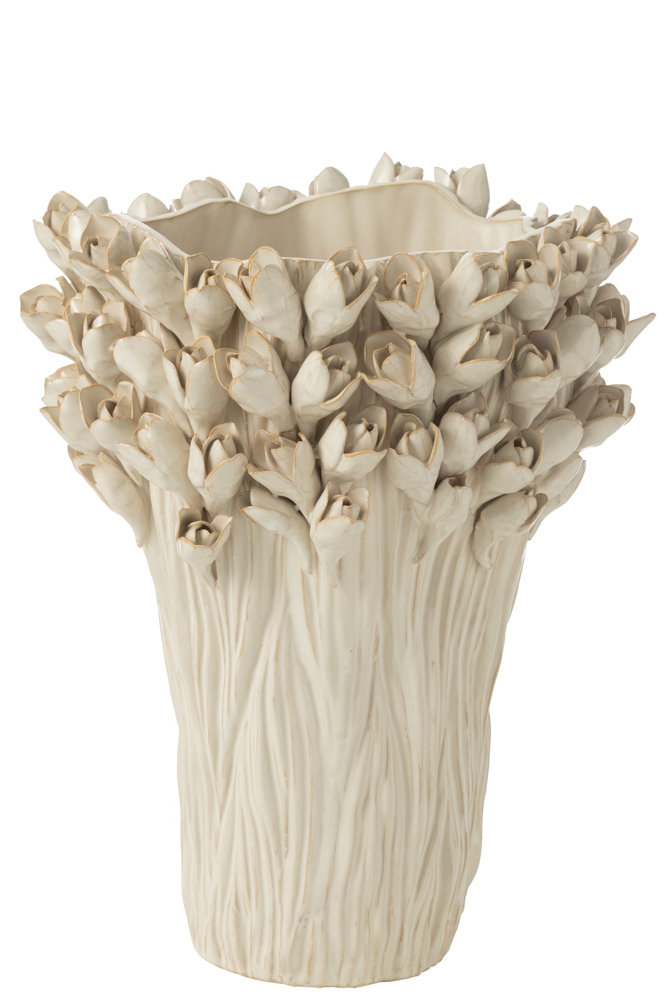 J-LINE VASE AMBROSIA CERAMIC WHITE LARGE - Tuincentrum Lopik