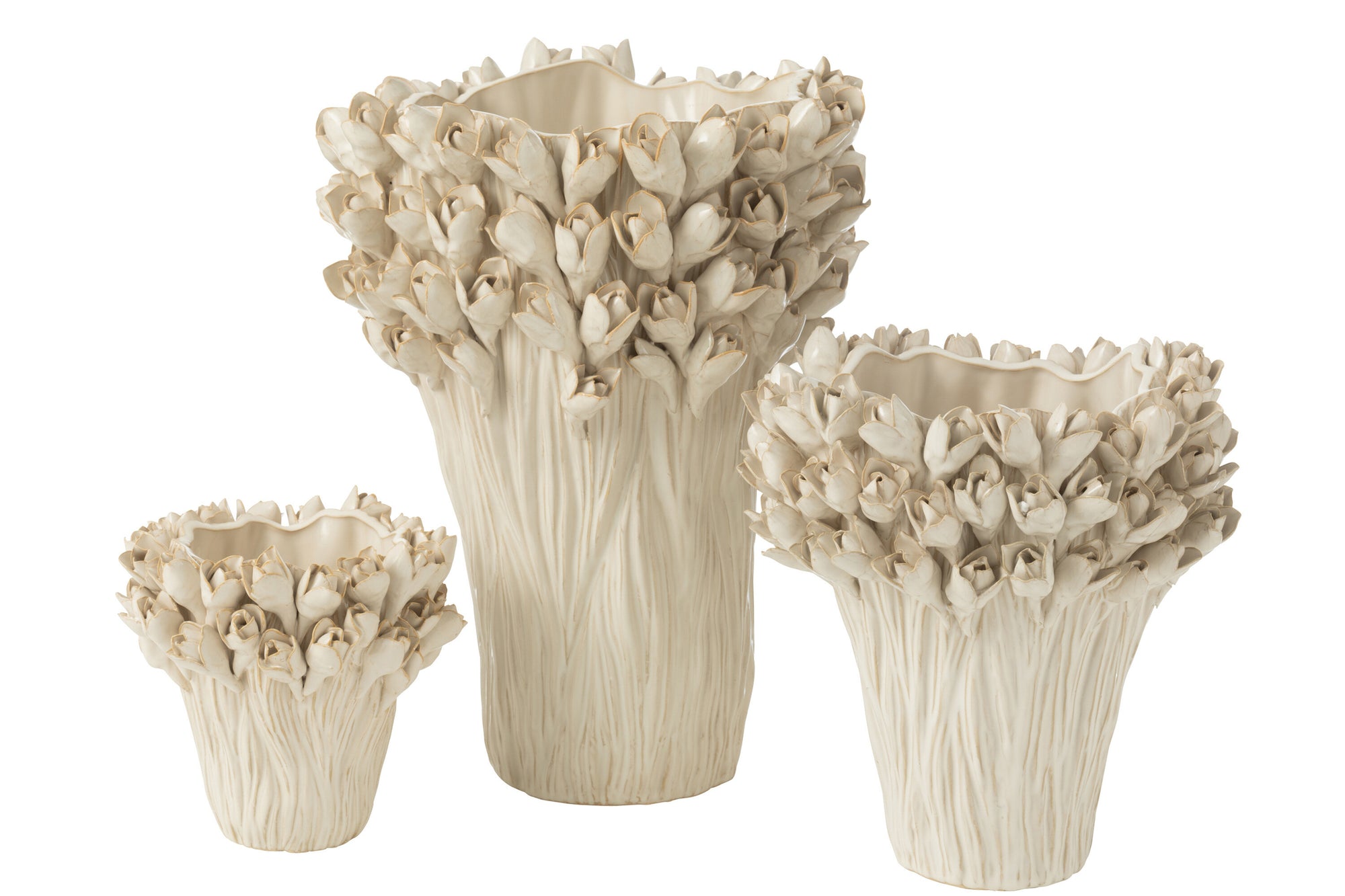 J-LINE VASE AMBROSIA CERAMIC WHITE LARGE - Tuincentrum Lopik