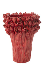 J-LINE VASE AMBROSIA CERAMIC RED LARGE - Tuincentrum Lopik