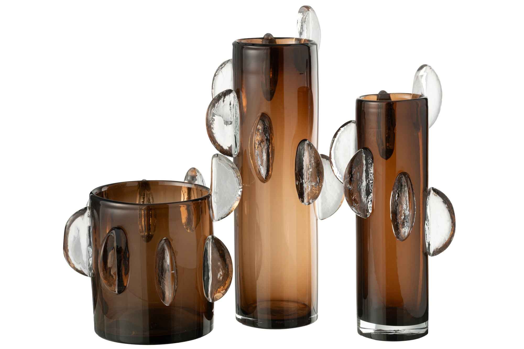 J-LINE VAAS STEGGY – GLAS BRUIN – LARGE - Tuincentrum Lopik
