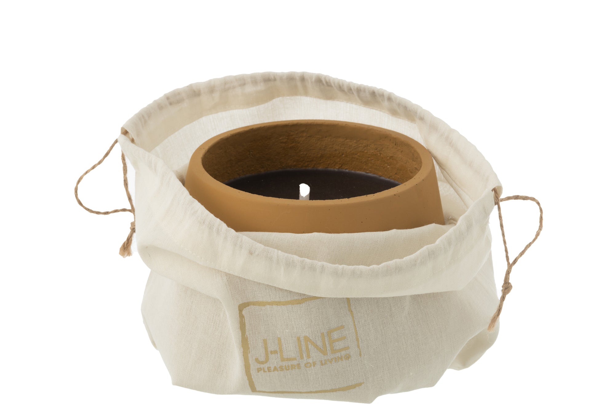 J-LINE OUTDOOR KAARS CYRA CEMENT LICHTBRUIN MEDIUM 31U - Tuincentrum Lopik