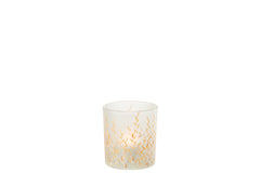 J-LINE THEELICHTHOUDER SALLY GLAS ORANJE/TRANSPARANT EXTRA SMALL - Tuincentrum Lopik