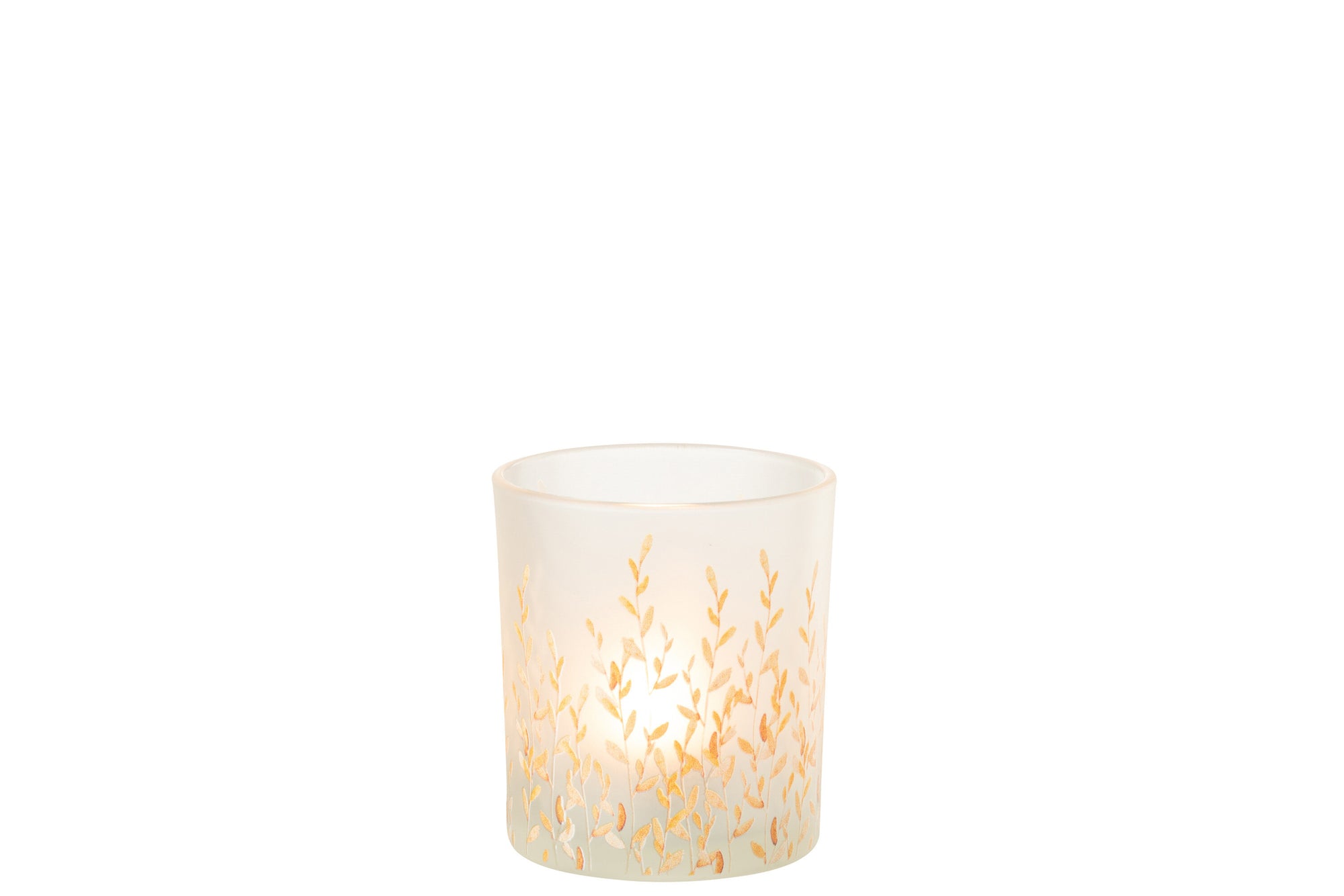 J-LINE TEALIGHT HOLDER SALLY GLASS ORANGE/TRANSPARENT SMALL - Tuincentrum Lopik