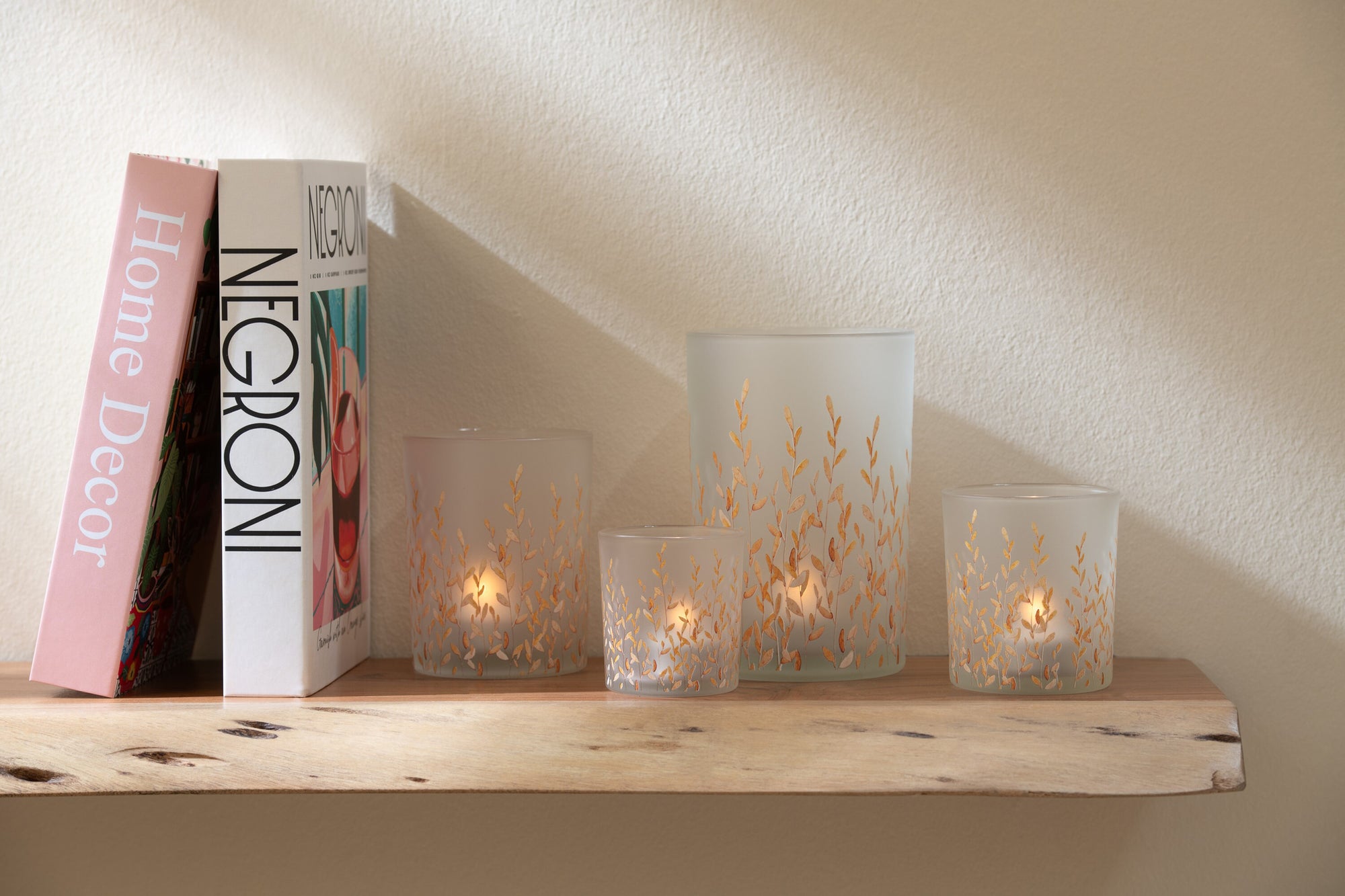 J-LINE TEALIGHT HOLDER SALLY GLASS ORANGE/TRANSPARENT SMALL - Tuincentrum Lopik
